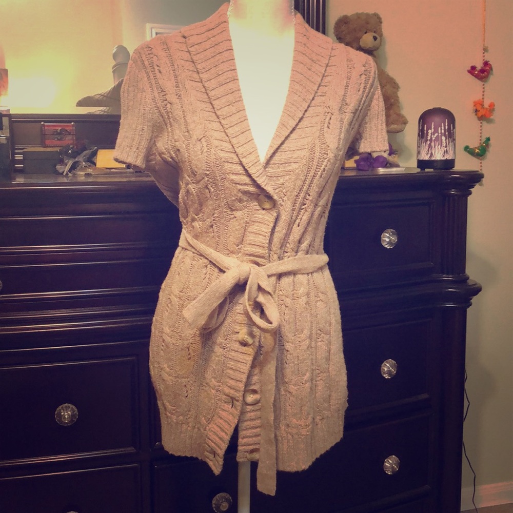 Super-Long Women’s Open Front Sweater